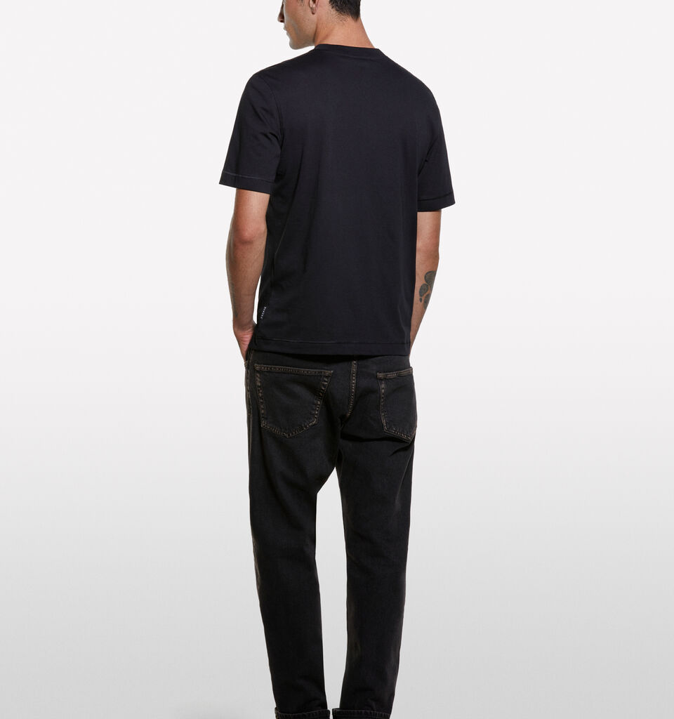 Black t-shirt with print - men's short sleeve t-shirts - Black | Sisley image number 2